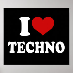 I Kärlek Techno Poster
