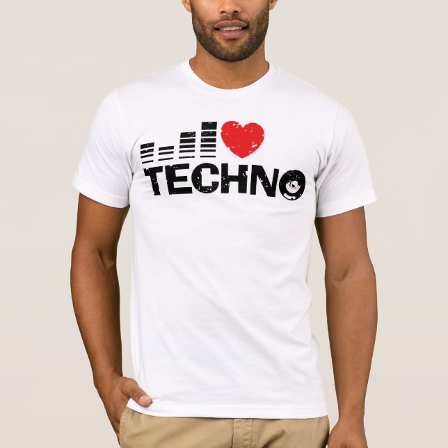 I Kärlek Techno T-shirt (Framsida)