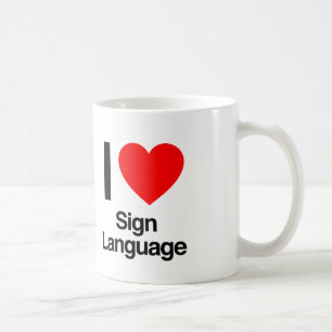 i kärlek teckenspråk kaffemugg