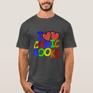 I KÄRLEK TECKNAD BOKAR T SHIRT