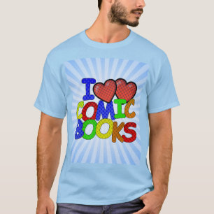 I KÄRLEK TECKNAD BOKAR T SHIRT
