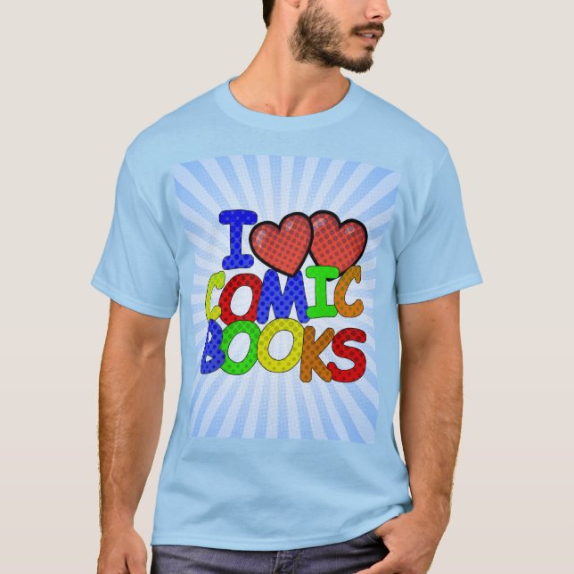 I KÄRLEK TECKNAD BOKAR T SHIRT (Framsida)