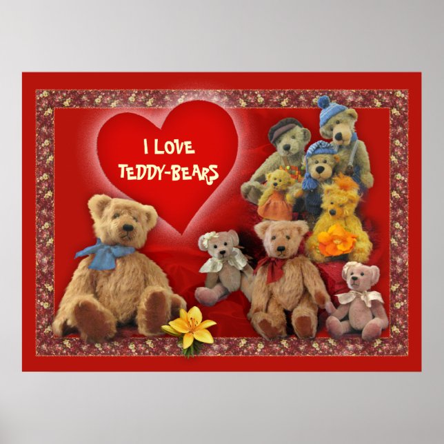 I kärlek Teddy-Bears Poster (Framsidan)