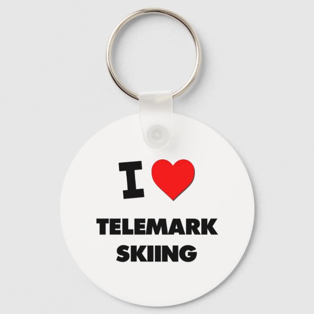 I Kärlek Telemark Skiing Nyckelring (Framsida)
