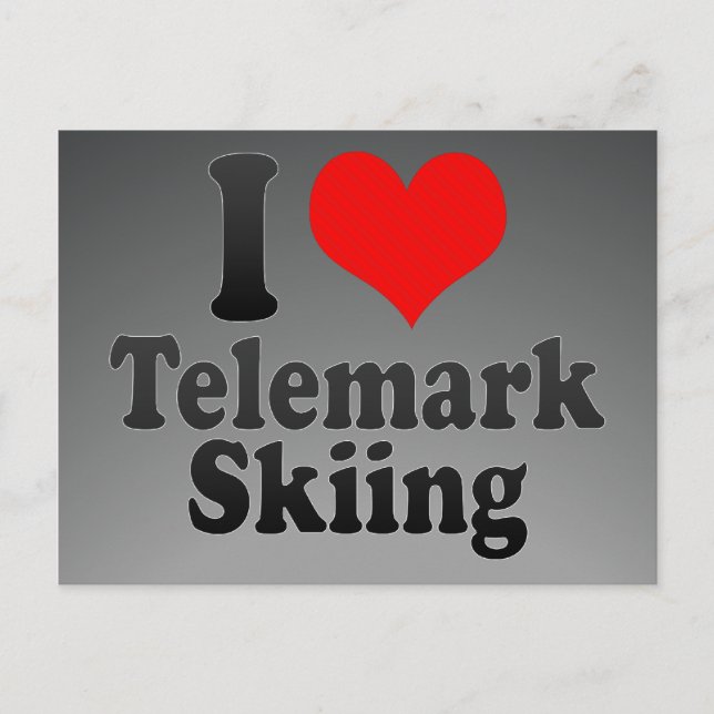 I kärlek Telemark Skiing Vykort (Framsida)