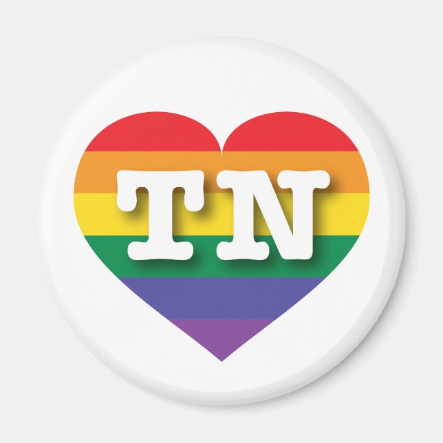 I kärlek Tennessee Gay pride Rainbow Heart Magnet (Framsidan)