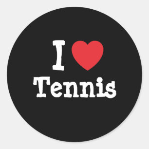 I kärlek Tennis anpassningsbar personlig Runt Klistermärke