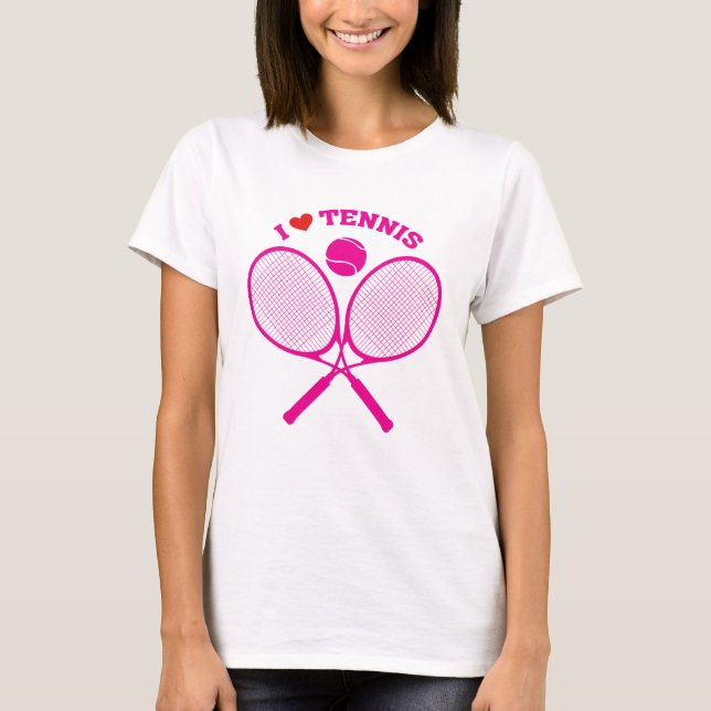 I Kärlek Tennis Crossed Rackets Tennis t-shirt (Framsida)