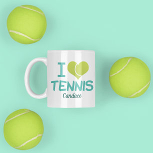 I Kärlek Tennis Cute Anpassningsbar Kaffemugg