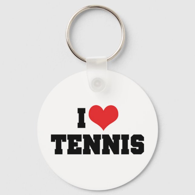 I Kärlek Tennis Keychain Nyckelring (Framsida)
