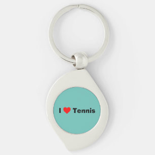 I kärlek Tennis Mint Grönt Swirl Silverfärgad Nyckelring