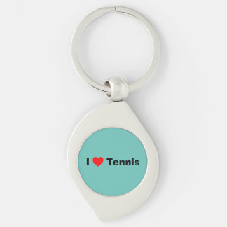 I kärlek Tennis Mint Grönt Swirl Silverfärgad Nyckelring