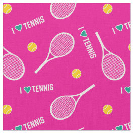 I kärlek tennis på levande rosa och vit tyg