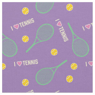 I kärlek tennis på lilak tyg