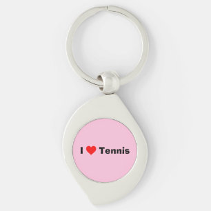 I kärlek Tennis Pastel Rosa Swirl Silverfärgad Nyckelring