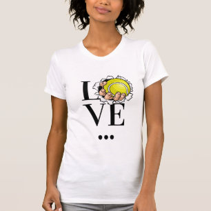 I Kärlek Tennis Sports Passion Hobby Gult Boll T Shirt