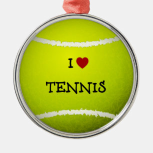I Kärlek Tennis - Tennis Boll Julgransprydnad Metall
