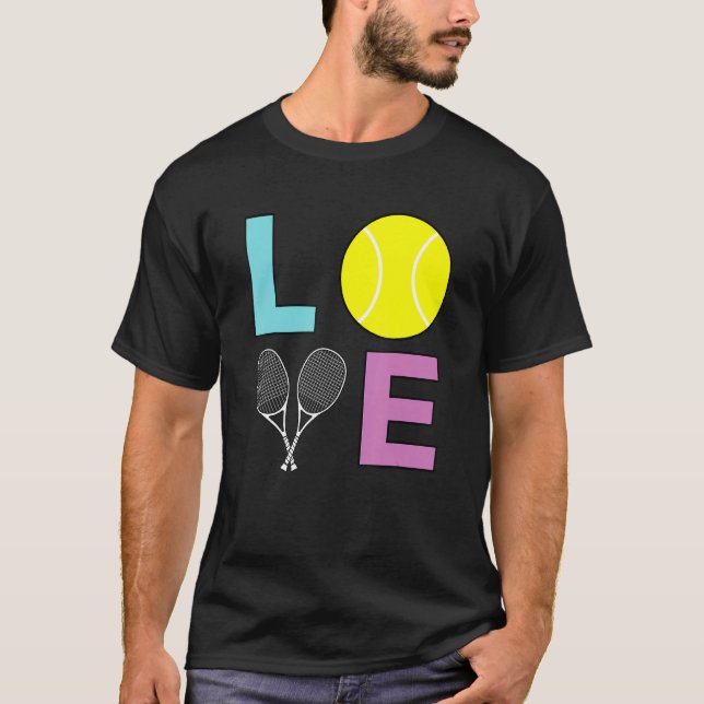 I Kärlek Tennis tennis Player 1 T Shirt (Framsida)