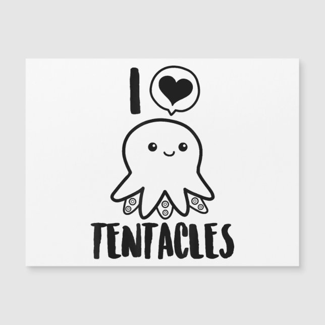 I Kärlek Tentacles T-shirt Cute Octopus Tee (Framsida)