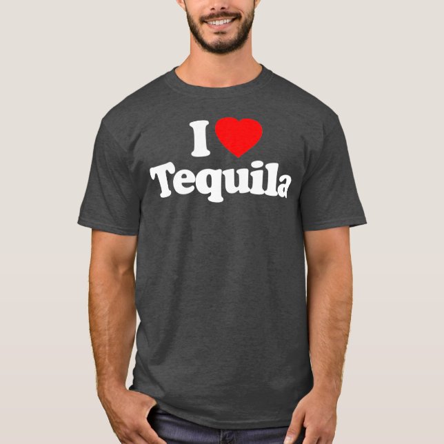 I Kärlek Tequila Heart Funny T Shirt (Framsida)