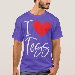 I Kärlek Tess Namn Personlig Girl Woman BFF Frien T Shirt