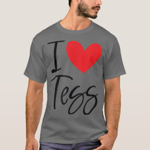 I Kärlek Tess Namn Personlig Girl Woman BFF Frien T Shirt