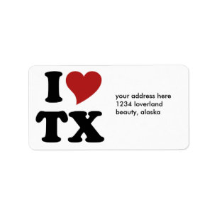 I Kärlek Texas Adressetikett