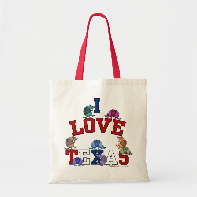 I Kärlek Texas-Colorful Armadillos Tygkasse (Framsidan)