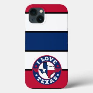 I Kärlek Texas Färg Matched Rand Retro Flagga