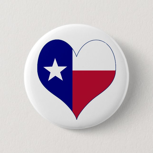 I Kärlek Texas Flagga Heart Knapp (Framsida)