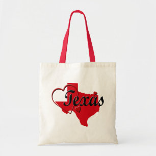 I Kärlek Texas Hearts Karta Budget Tote Bag Tygkasse