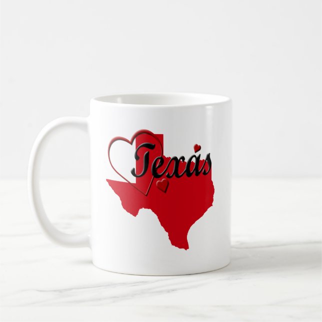 I Kärlek Texas Hearts Karta Kaffemugg (Vänster)
