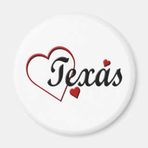 I Kärlek Texas Hearts Magnet
