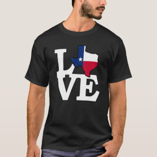 I Kärlek Texas Lone Star Statlig flagga Texan Hous T Shirt
