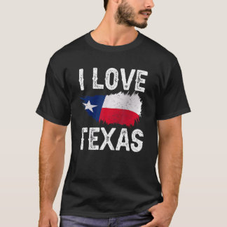 I Kärlek Texas Ord Pride Texan Patriotic T Shirt