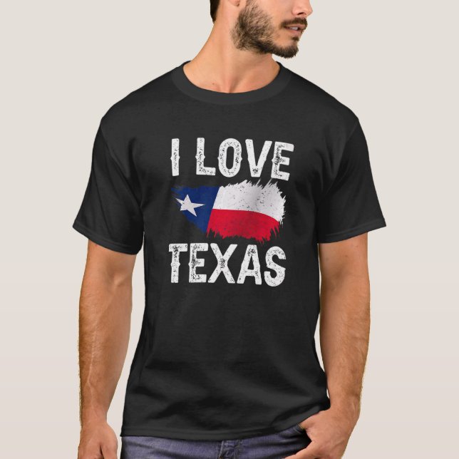 I Kärlek Texas Ord Pride Texan Patriotic T Shirt (Framsida)