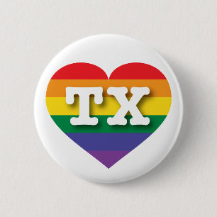 I Kärlek Texas Rainbow Heart Knapp