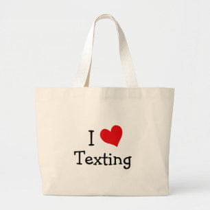 I Kärlek Texting Jumbo Tygkasse