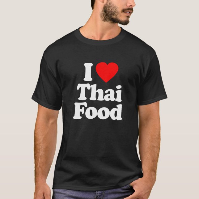 I Kärlek Thai Food Heart Funny T Shirt (Framsida)