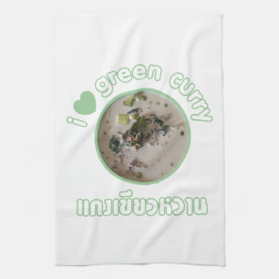 I Kärlek Thai Grönt Curry... Thailand Street Food Kökshandduk