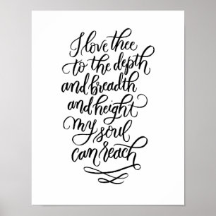 I Kärlek Thee-lettered Dikt in Black Poster