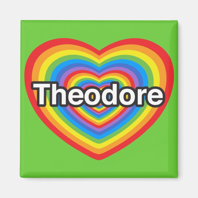 I kärlek Theodore. Jag kärlek du Theodore. Hjärta Magnet (Framsidan)