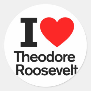 I Kärlek Theodore Roosevelt Runt Klistermärke