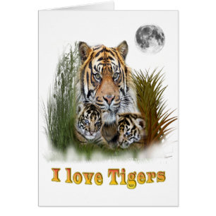 I kärlek Tigers Hälsningskort