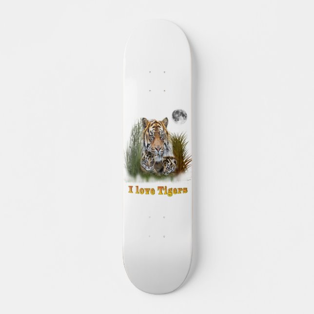 I kärlek Tigers Skateboard Bräda 20,5 Cm (Framsida)
