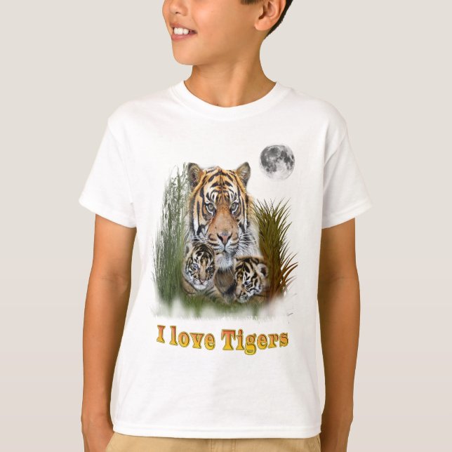 I kärlek Tigers T Shirt (Framsida)