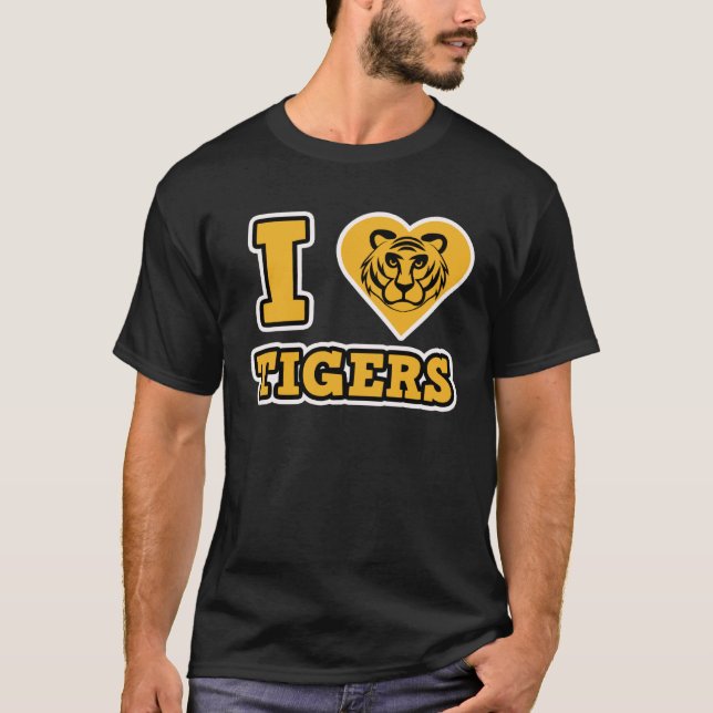 I Kärlek Tigers Tiger Cat Tiger T Shirt (Framsida)