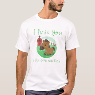 I kärlek till Barn and Back Horse Riding Eque T Shirt