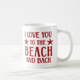 I Kärlek till Beach and Back - Nautical Red Kaffemugg