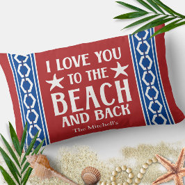 I Kärlek till Beach och Back Nautical Coastal Lumbarkudde